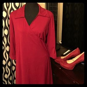 Maroon semi wrap dress